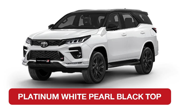 Fortuner GR Sport สีตัวรถ platinum white pearl black top