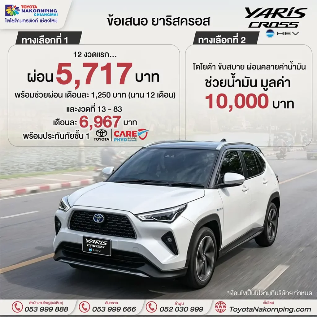 Yaris Cross โปรโมชั่นเดือน พฤษภาคม 2569