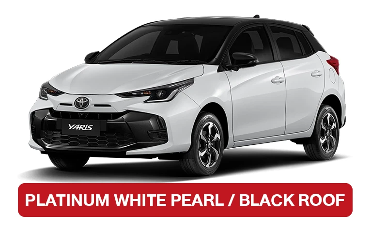 toyota yairs สีตัวรถ platinum white pearl - black roof