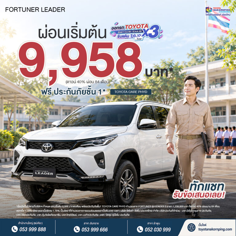 fortuner leader โปรโมชันเดือน ตุลาคม 2569